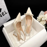 Neue Sommer Damen Sandalen Schlanke Absätze Spitzschuh Champagner Seide Mode Koreanische Ausgabe Herbst Zurück Air High Heels